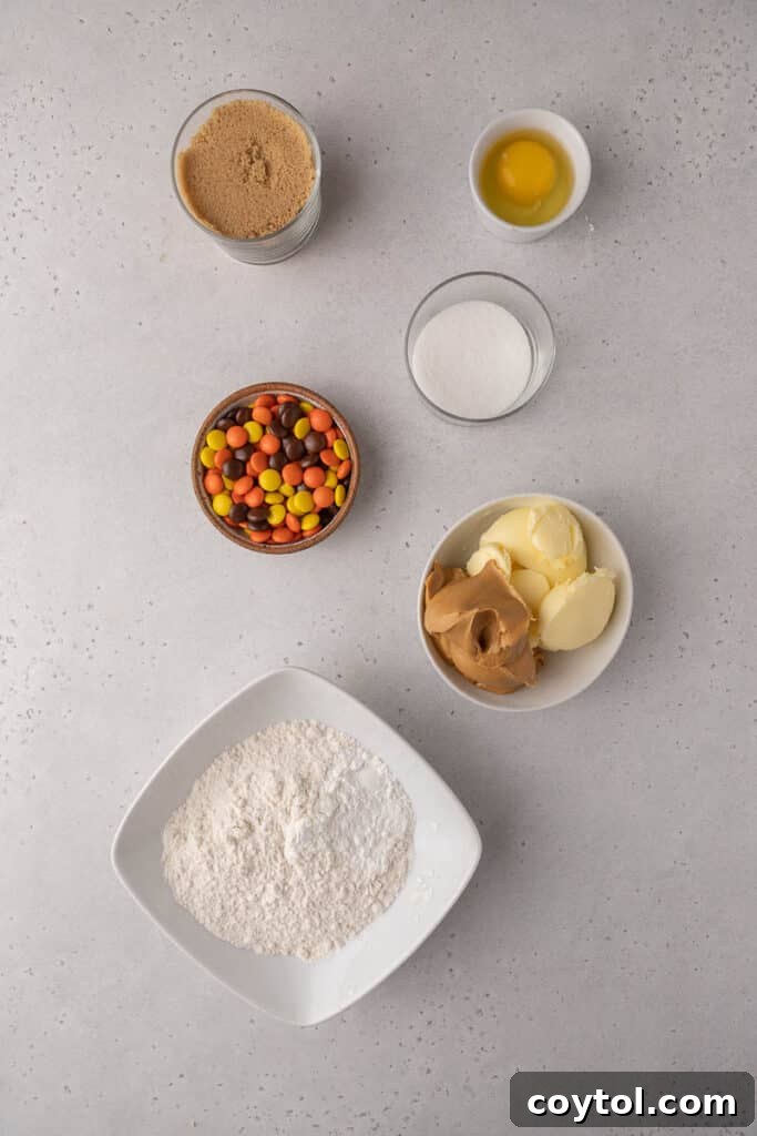 Ingredients for Reese's cookies