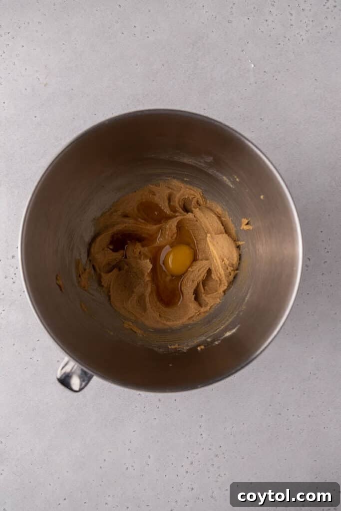 Creamed butter and egg