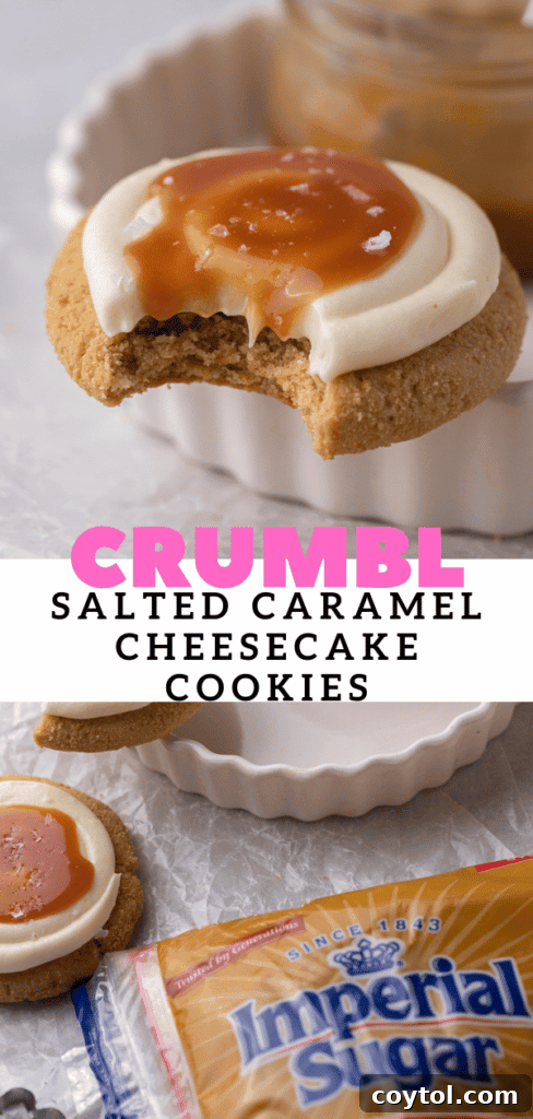 Crumbl salted caramel cheesecake cookies