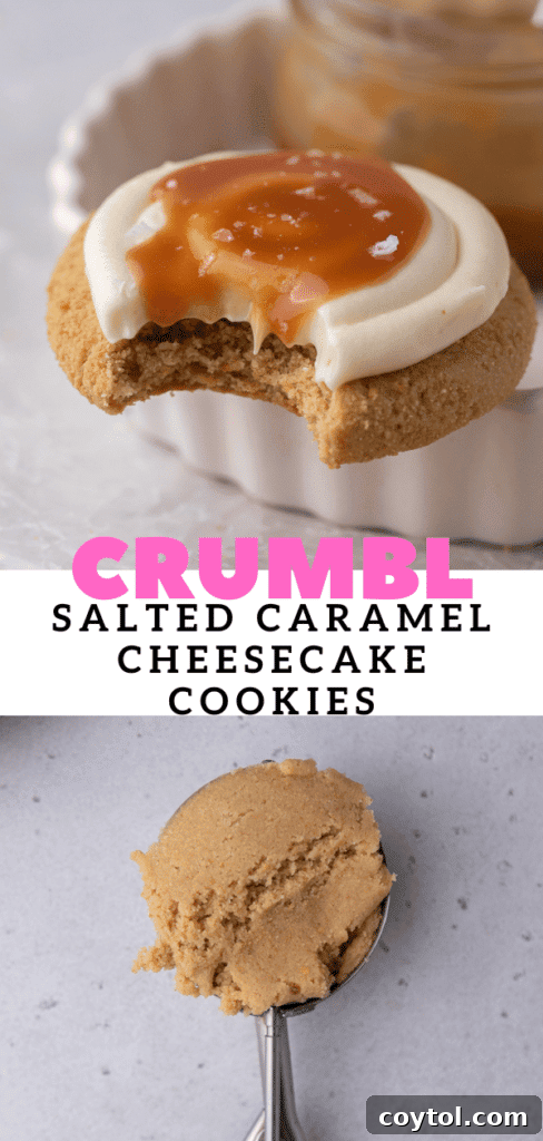 Crumbl salted caramel cheesecake cookies