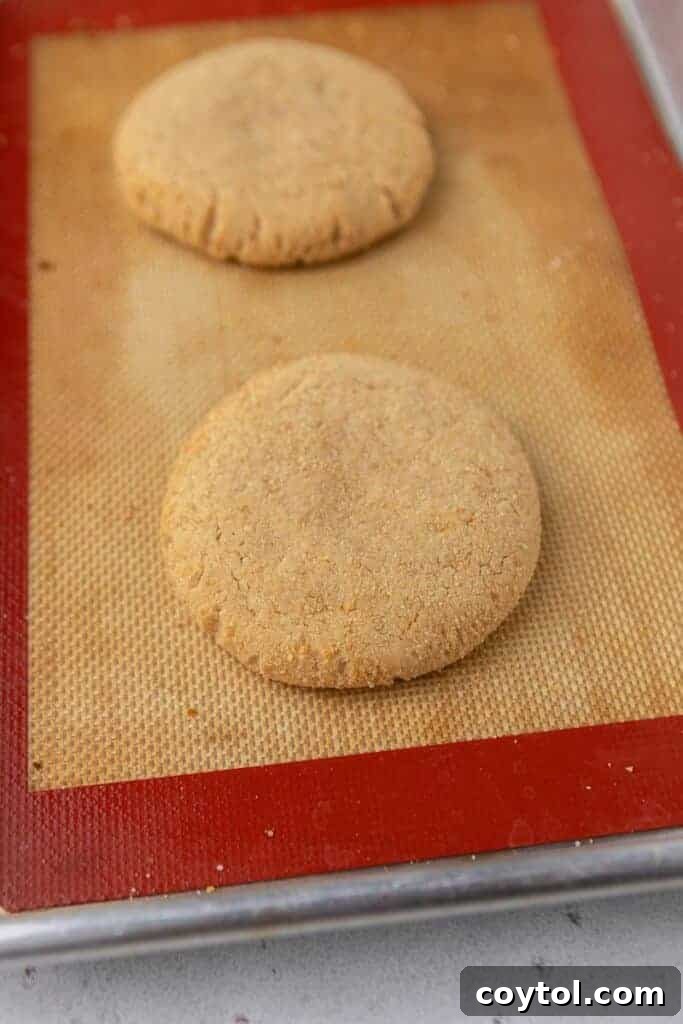 Cookie dough on baking sheet
