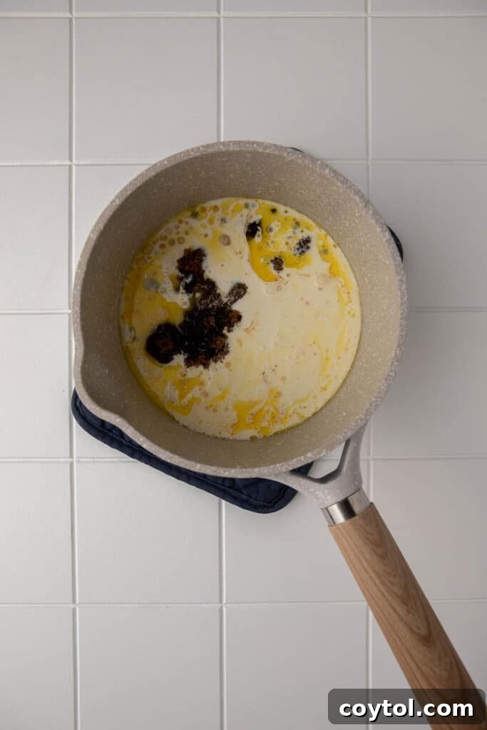 Butterscotch sauce ingredients in a bowl
