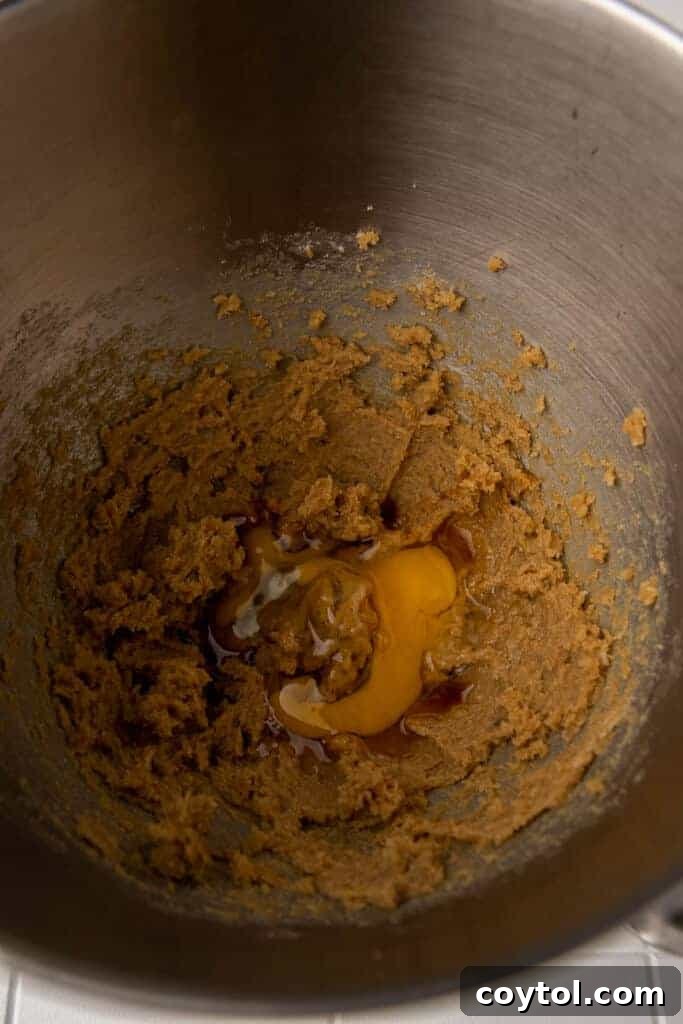 Creamed butter and sugar in mixing bowl