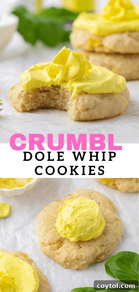 Crumbl Dole Whip Cookies - Vertical Pin Image 1