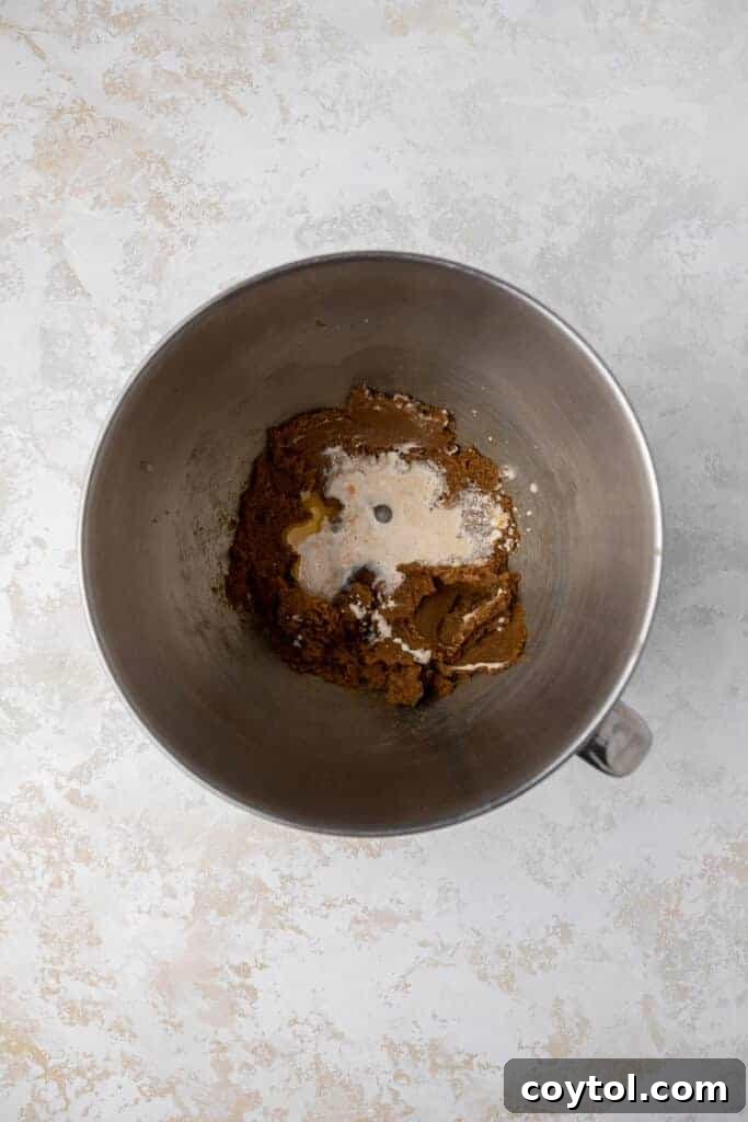 Irresistible Chilled Crumbl Heath Cake Cookies 5 Creamed butter and sugar in mixing bowl