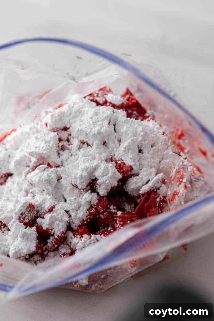 Chex cereal with powdered sugar