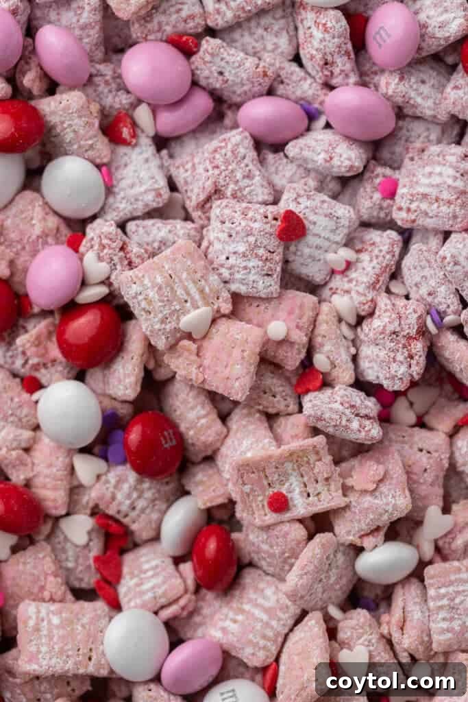 Close up of Valentine's day muddy buddies