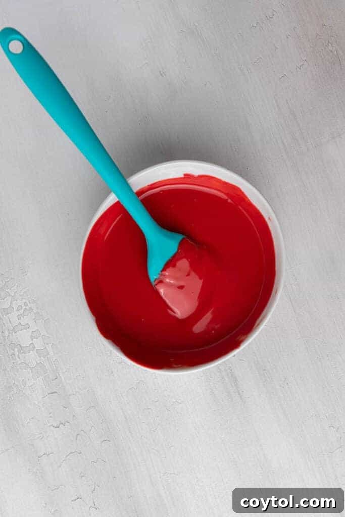 melted red candy melts
