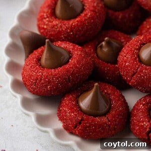 Hershey's red velvet blossoms on a plate, ready to be enjoyed