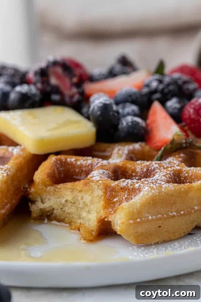 Close up of Buttermilk Waffles