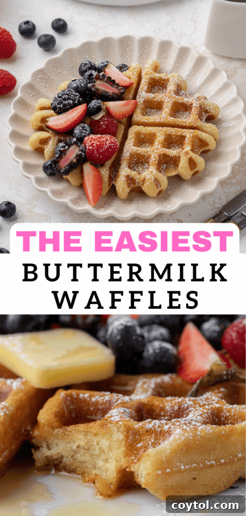 Buttermilk waffles with berries