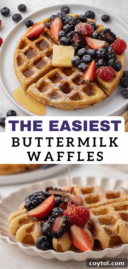 Buttermilk waffles with berries