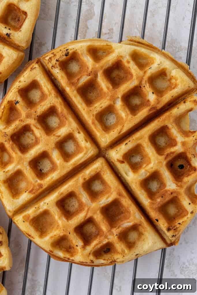 Close up of waffles