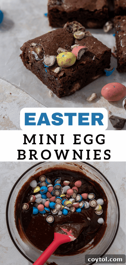 Easter mini egg brownies, vibrant and delicious
