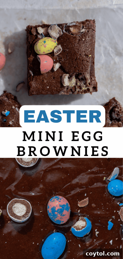 Easter mini egg brownies, perfect for celebrations