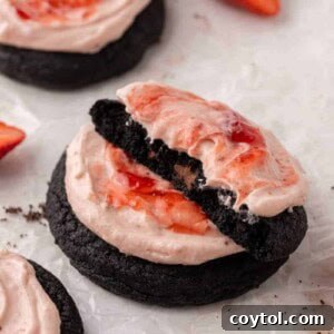 Chilled Strawberry Cheesecake Swirl Chocolate Cookies 14 Chocolate strawberry cheesecake cookies