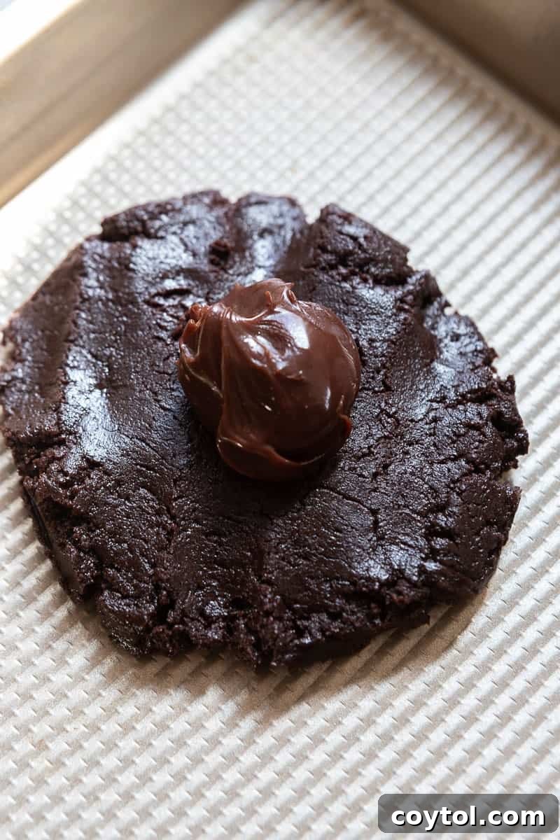 Smooth chocolate cookie dough in a bowl
