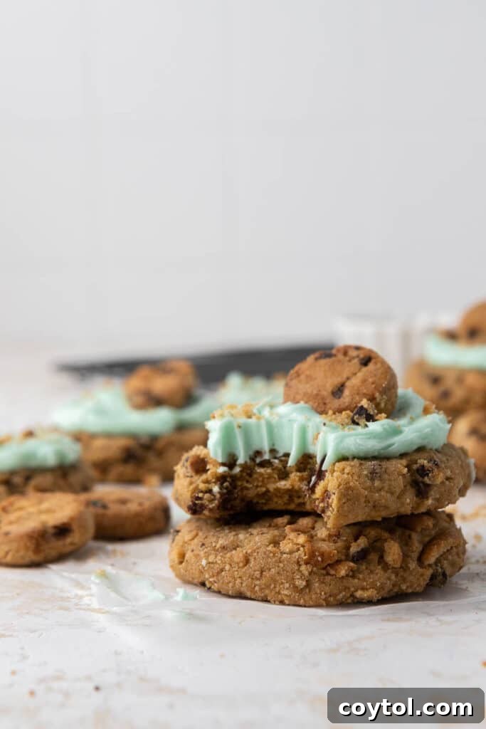Frosted monster cookies with chip ahoy 