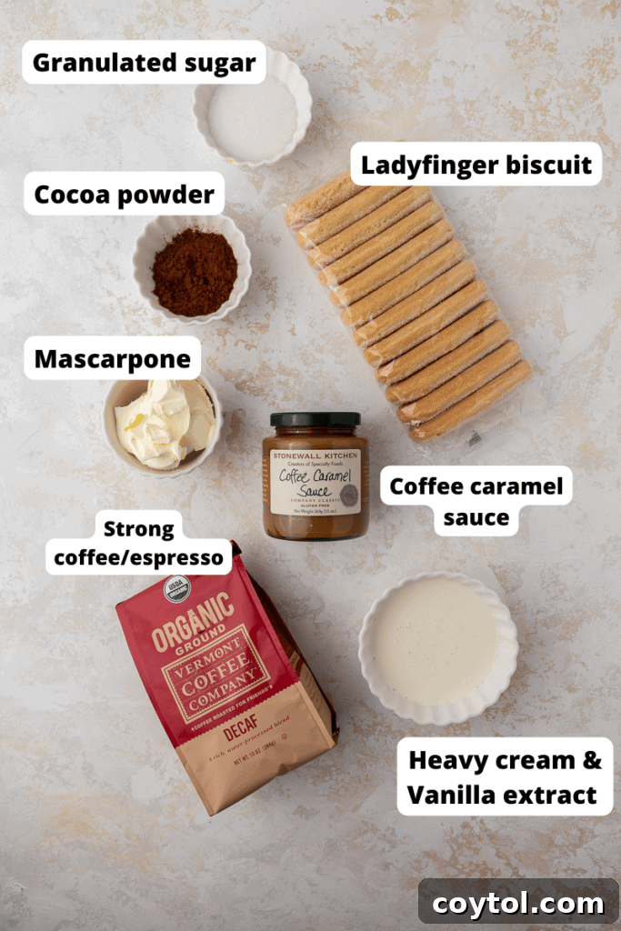 Lazy Caramel Macchiato Tiramisu Cups 3 Ingredients for creamy caramel macchiato tiramisu cups