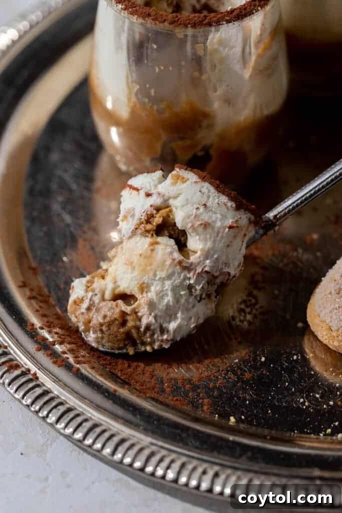 Lazy Caramel Macchiato Tiramisu Cups 4 Spoonful of delightful caramel macchiato tiramisu