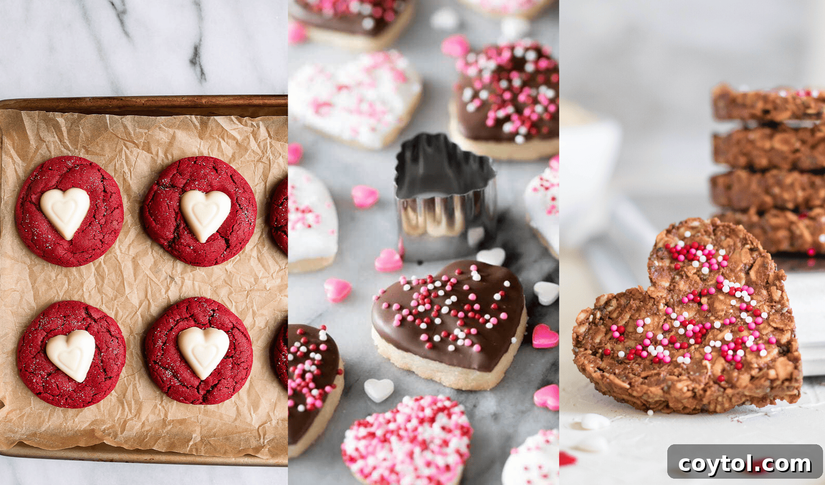 18 Irresistible Valentine's Day Cookie Ideas 2 A collage of various festive pink and red Valentine's Day cookies, showcasing different shapes, frostings, and decorations, perfect for a romantic celebration.