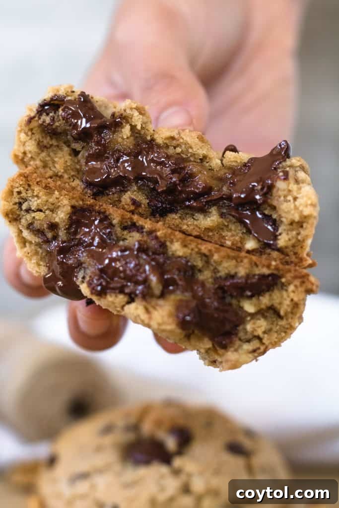 18 Irresistible Valentine's Day Cookie Ideas 18 A stack of perfectly baked walnut chocolate chip cookies, showcasing their chewy texture and delicious ingredients.