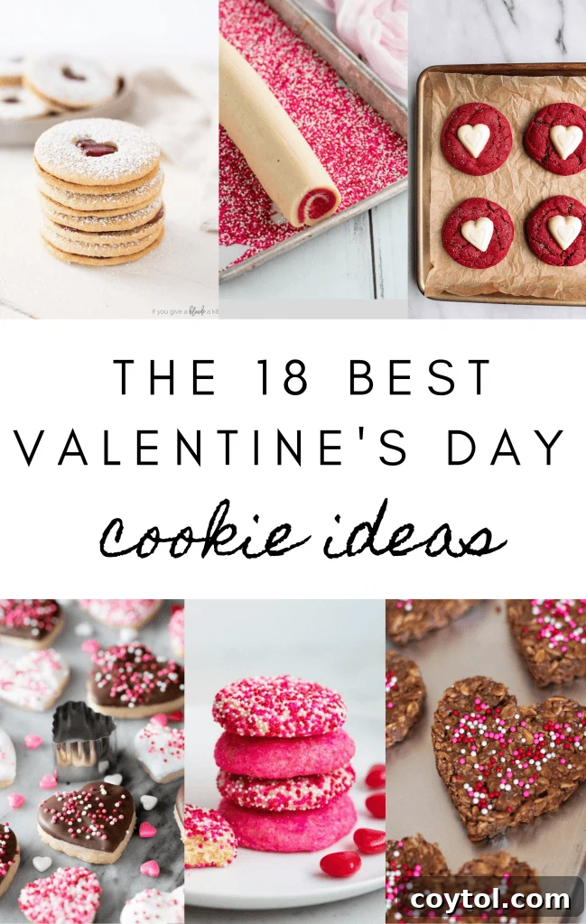 18 Irresistible Valentine's Day Cookie Ideas 3 A vibrant collage featuring 18 different Valentine's Day cookie ideas, including heart shapes, frosted designs, and various decorations, perfect for Pinterest inspiration.