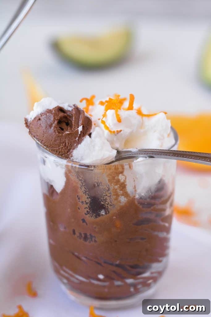 18 Irresistible Valentine's Day Cookie Ideas 8 A romantic dessert for two featuring vegan chocolate orange avocado mousse, beautifully presented.