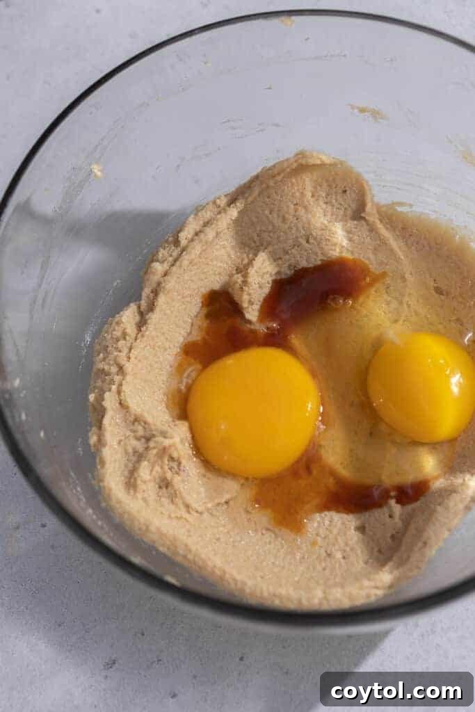 Creamed butter and brown sugar for blondie batter in a mixing bowl