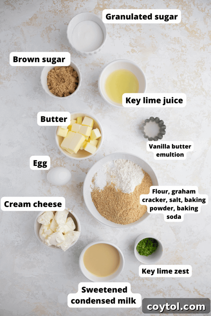 Essential Ingredients for Homemade Key Lime Pie Cookies
