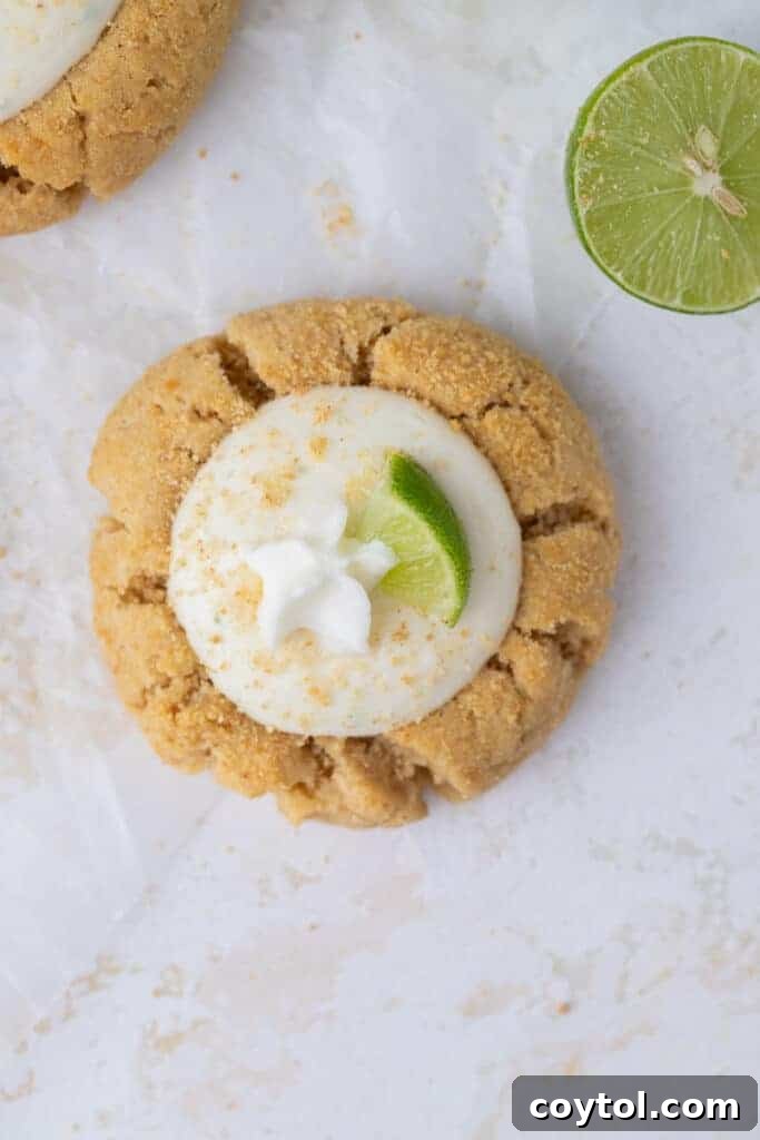 Mini catering size Key Lime Pie Cookies on a tray