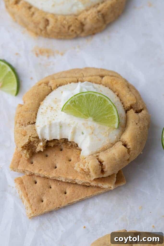 A plate of freshly baked and filled Key Lime Pie Cookies