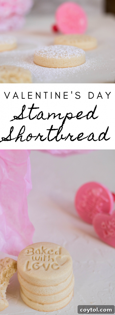 stamped shortbread cookies for valentine's