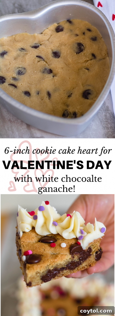 Heart Valentine's Day Cookie Cake for Pinterest with a 