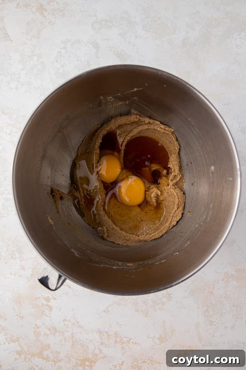The Ultimate Homemade Chick-fil-A Cookie Clone 5 Creamed butter and sugar in mixing bowl