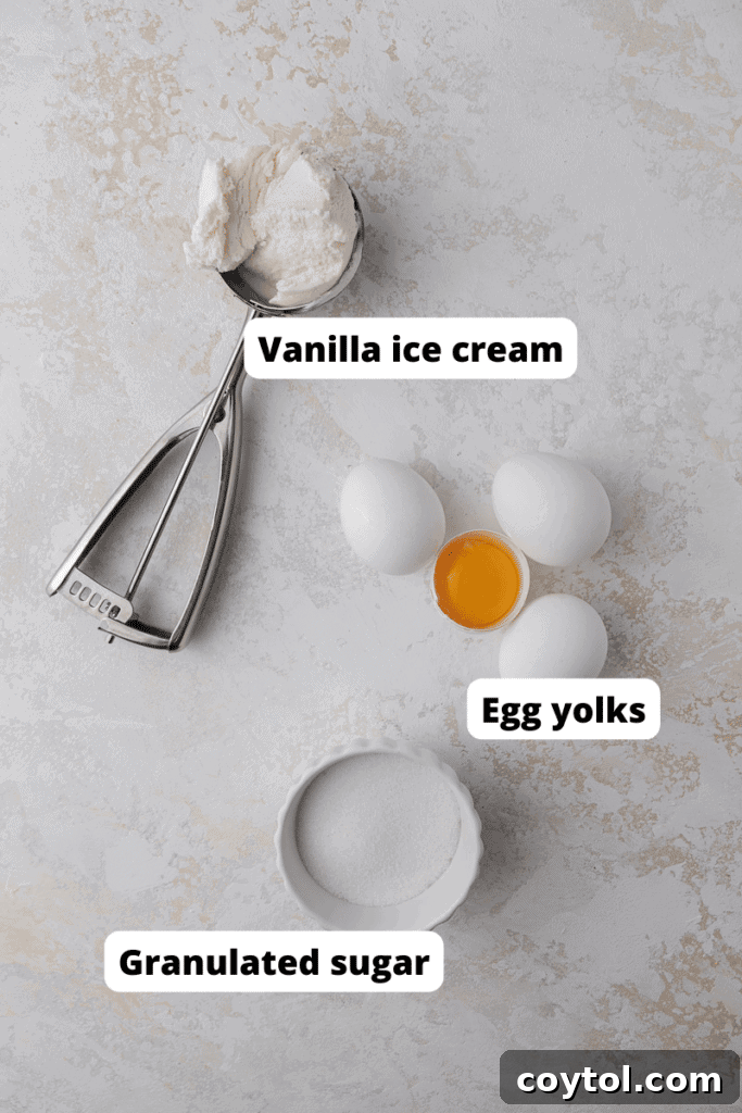 Effortless Indulgence: 3-Ingredient Creme Brulee & Ice Cream 3 Three ingredient creme brulee in elegant ramekins, showcasing its creamy texture before torching