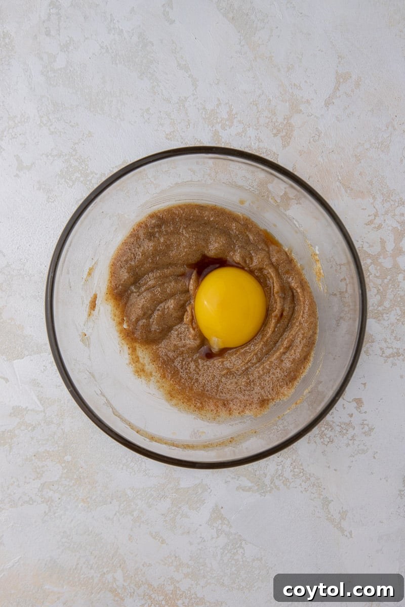 Peanut butter batter in a bowl