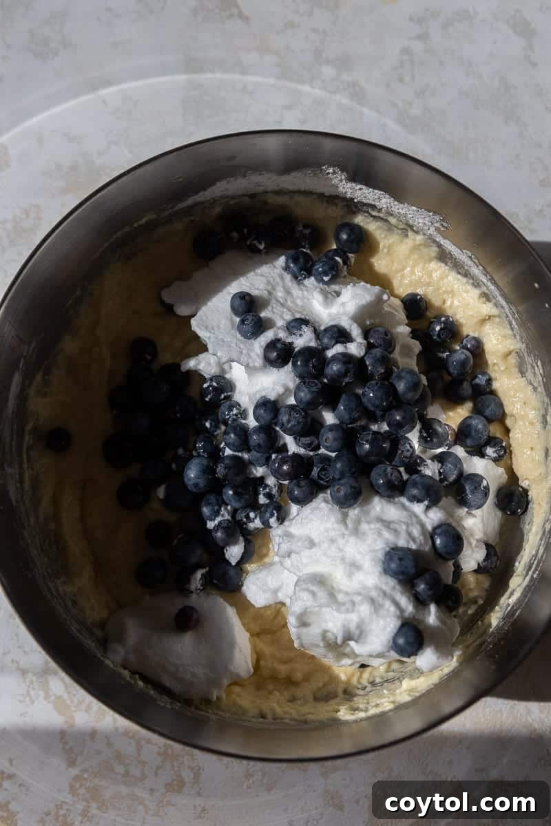 Pancake mixture with folded egg whites