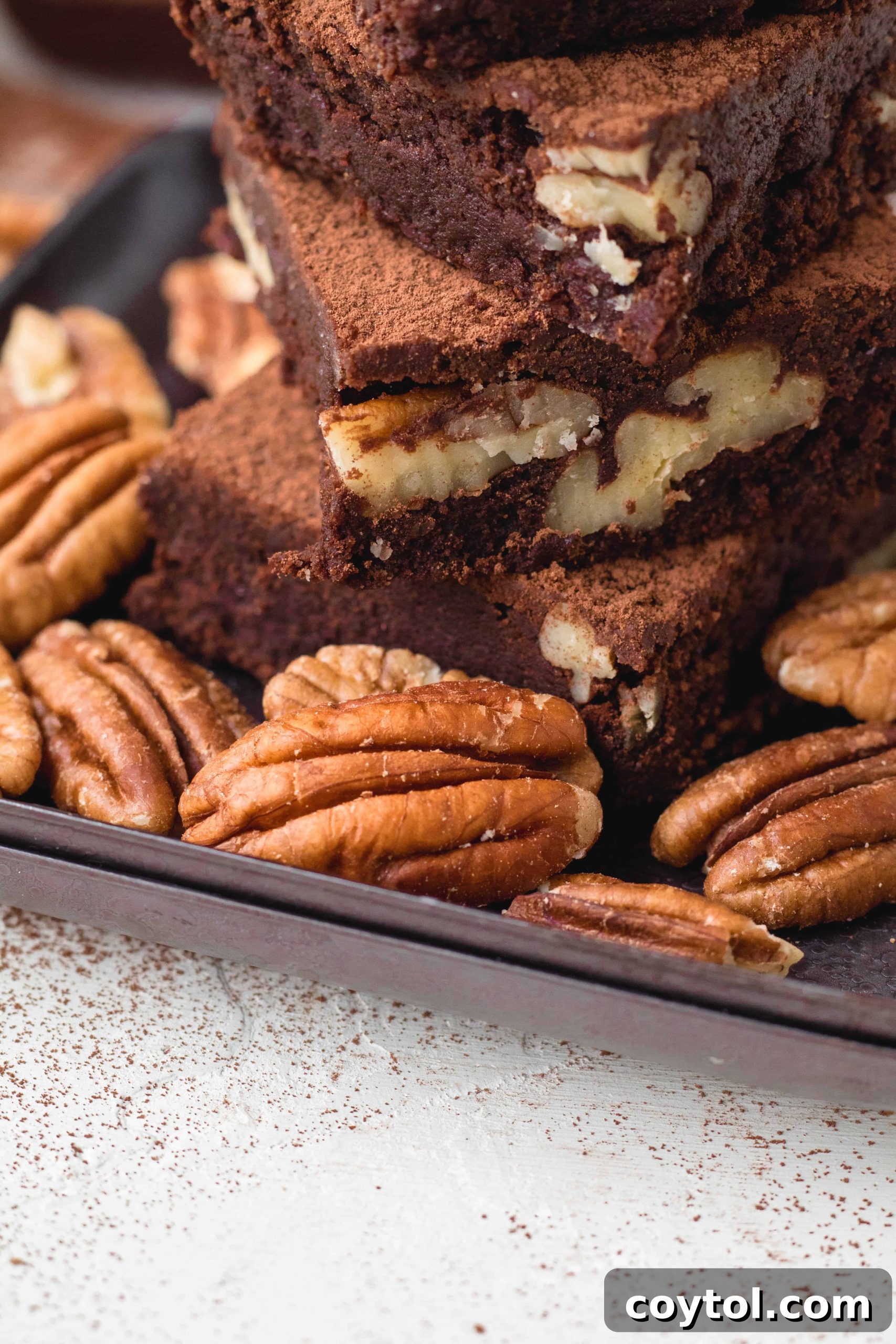 Pecans for cacao powder brownies