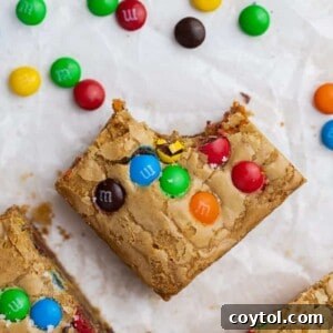 Chocolate chip m&m blondies