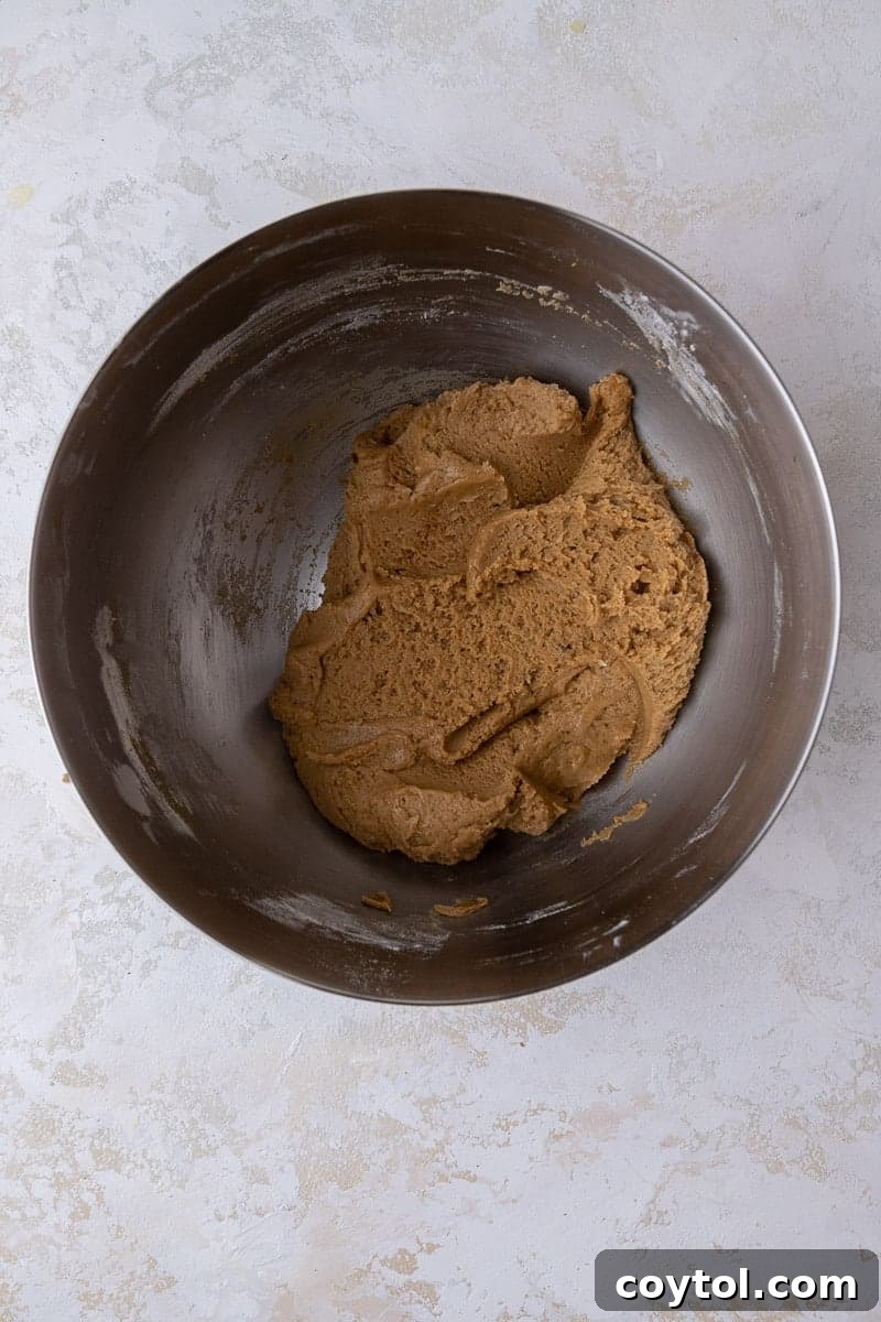 Crumbl's Chilled Cookie Butter Ice Cream Cookies 6 Close-up of brown sugar cookie dough ready for baking.