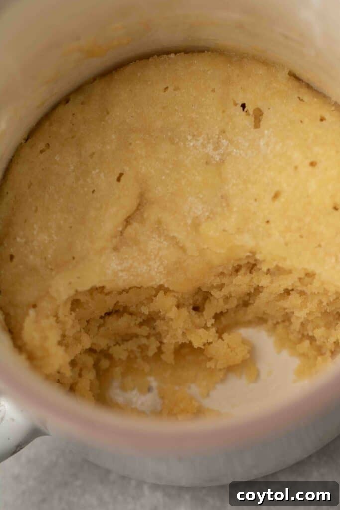 Close-up of a perfectly baked sugar cookie in a mug
