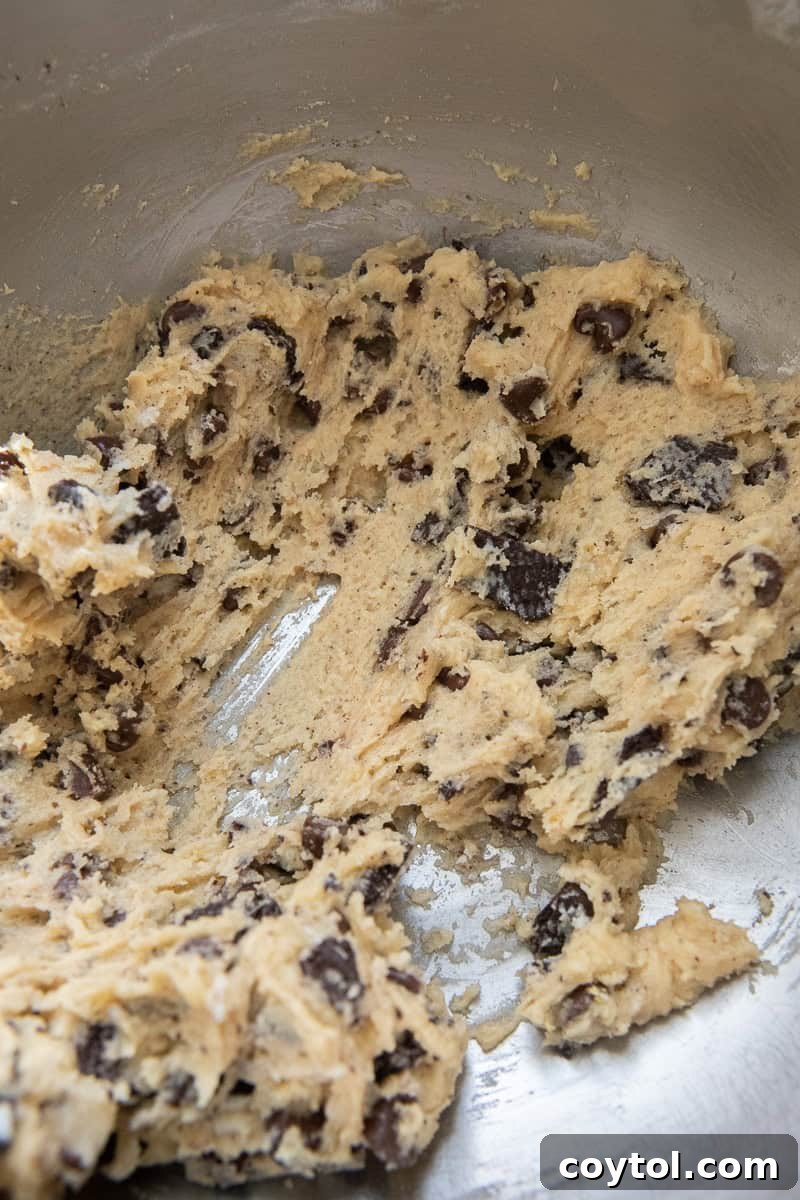 Oreo chocolate chip cookie dough in a bowl