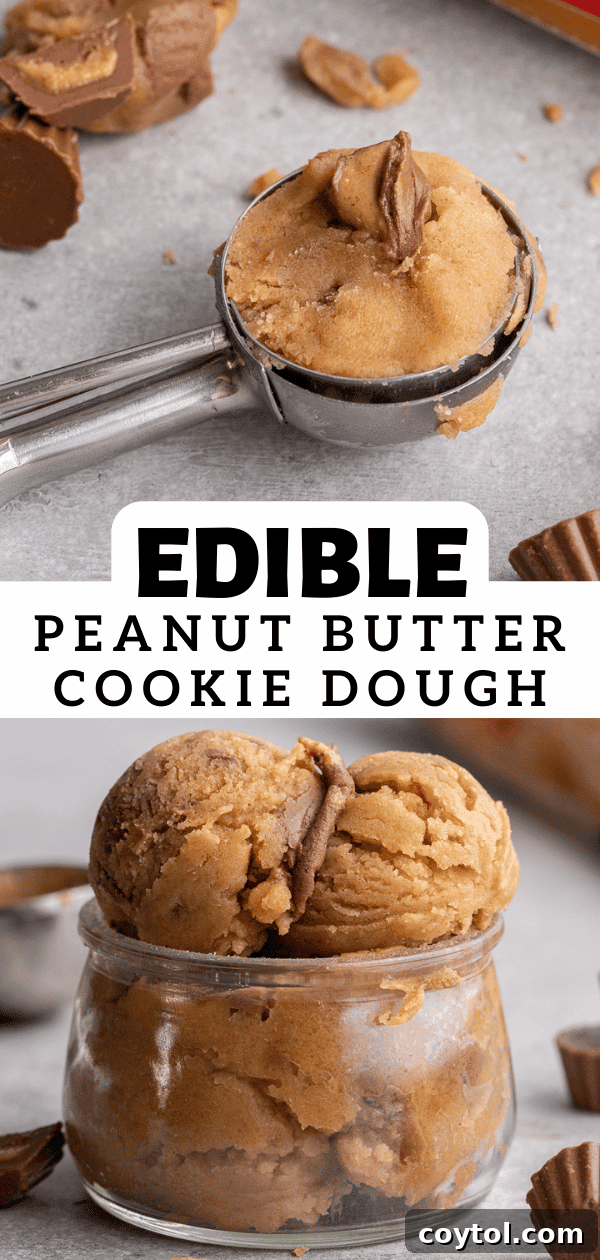 Edible peanut butter cookie dough ready for pinning