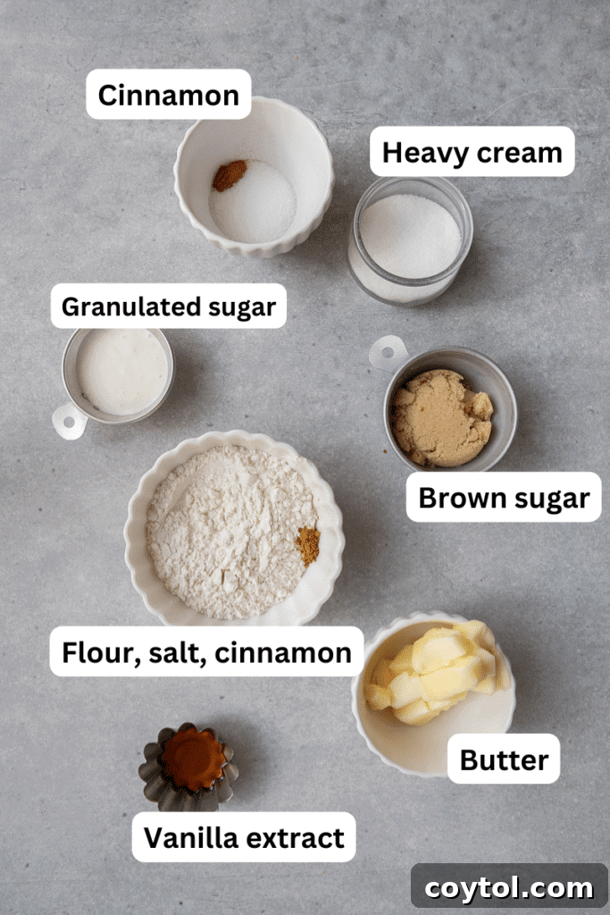 Ingredients for edible snickerdoodle cookie dough
