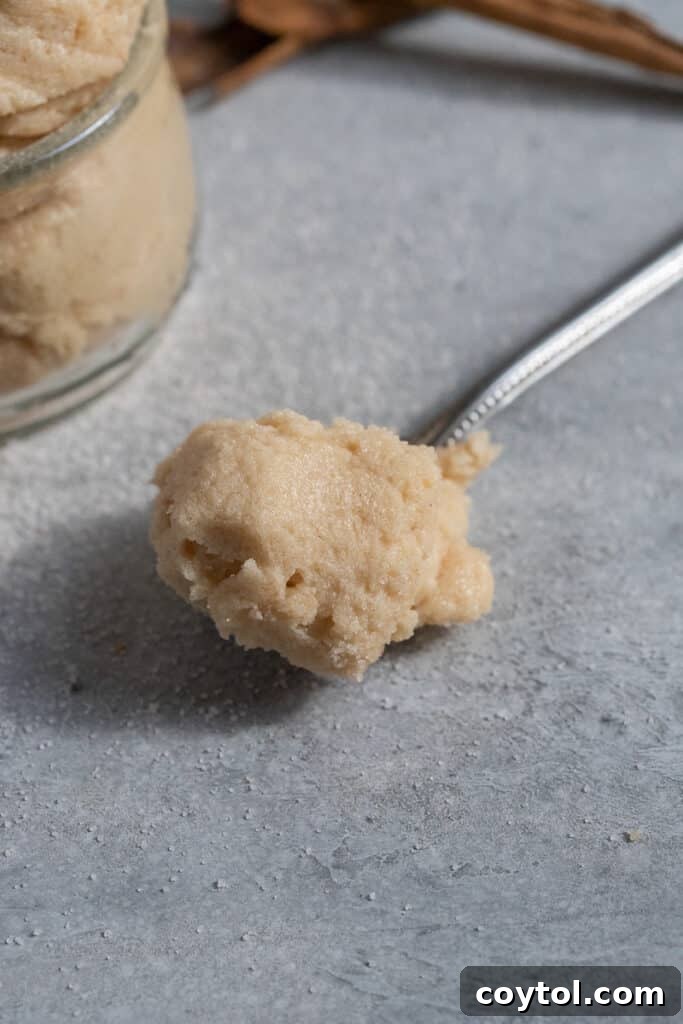 Eggless snickerdoodle cookie dough being prepared