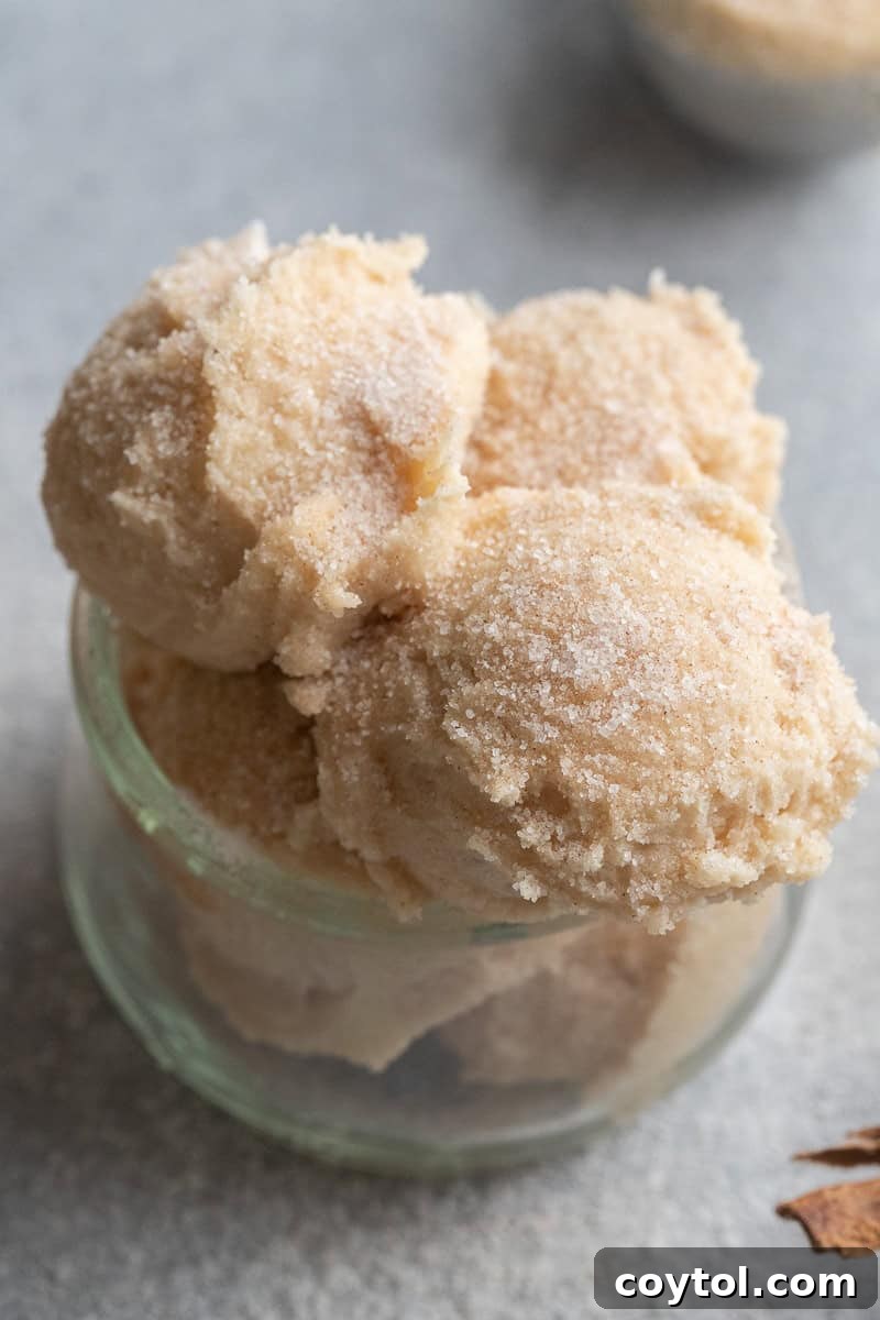 Cinnamon sugar cookie dough in a bowl