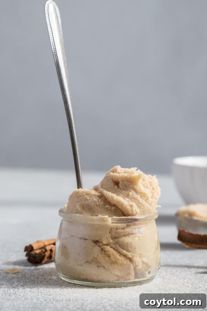 Stored snickerdoodle cookie dough