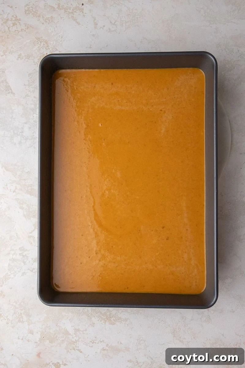 Pumpkin layer in a pan
