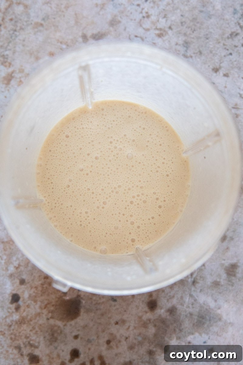 Peanut Butter Banana Pupsicles for Dogs 6 Blended mixture of dog treat ingredients in a blender